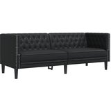  Fotelja Chesterfield 3-sjed od crne umjetne kože | Eponuda.com
