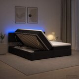  LED krevet za pohranu s madracem Crna 200 x 200 cm Tkanina | shoptok.hr