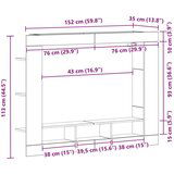 TV ormarić montiran na zid od hrasta 152x22x113 cm | shoptok.hr