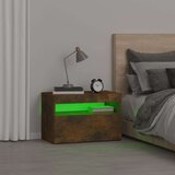  Noćni ormarić s LED svjetlima boja dimljenog hrasta 60x35x40 cm | shoptok.hr