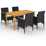  Jedilna garnitura 5-delna črna | Shoptok.si