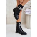 Kesi Insulated Workers Ankle Boots With Decorative Strap And Buckles Black Viveria | Shoptok.si