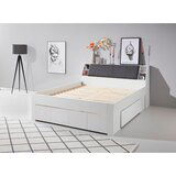 CARRYHOME POSTELJA 180 cm x 200 cm , tekstil, leseni material siva, bela | Shoptok.si
