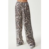  Women's Black Beige Leopard Patterned Palazzo Trousers | Eponuda.ba