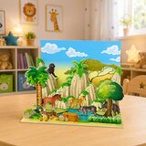 WILD Animals Figures Set Leopard Tiger Elephant Horse Park 3D Board | Shoptok.si