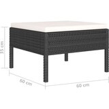  4-dijelna vrtna garnitura od poliratana s jastucima crna | shoptok.hr