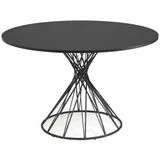 Kave Home Crni okrugao blagovaonski stol s crnom pločom stola ø 120 cm Niut –