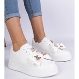 D/CEO marka niezdefiniowana White women's sneakers decorated with a teddy bear Milonel | ePonuda.com
