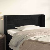  Uzglavlje s ušima crno 93x16x78/88 cm baršunasto | shoptok.hr