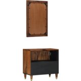 vidaXL set namještaja za kupaonicu od 2 dijela čvrstog drveta manga, kabinet za umivaonik 62x33x58 cm čvrsto drvo manga, ogledalo 50x70x3 cm čvrsto drvo manga | shoptok.hr