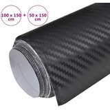  Folije za automobil 2 kom 3D crne 100 x 150 cm + 50 x 150 cm | shoptok.hr