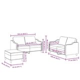  3-dijelni set sofa s jastucima crni od tkanine | Eponuda.com