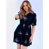 Sinsay Pamučna babydoll mini haljina s vezenim cvjetovima | shoptok.hr