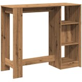  Barski stol s policom boja hrasta 124x46x103,5 cm drveni Smeđa | Shoptok.si