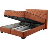 MID.YOU POSTELJA Z VZMETNICO 140 cm x 200 cm , tekstil, leseni material barve konjaka | Shoptok.si