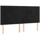 Maison Chic Posteljno vzglavje - Vzglavna omarica 4 kosa črn 100x5x78/88 cm žamet, (22077127) Cene