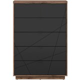 XORA komoda, črna, barve hrasta | Shoptok.si