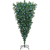 vidaXL Umjetna božićna jelka naopako s setom kuglica Zelena 210 cm PVC | shoptok.hr