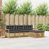  Set vanjskih sofa 4 pcs Bijela i antracit Poliester | shoptok.hr