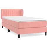 Box spring krevet s madracem ružičasti 90x190 cm baršunasti | shoptok.hr