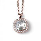 Oliver Weber ženski Secret Crystal Roze Zlatni Lančić Sa Swarovski Belim Kristalima