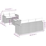  6-dijelni set vrtnih sofa s jastucima crni od poliratana | shoptok.hr