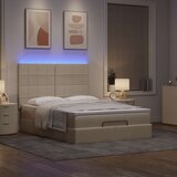 vidaXL Otomanski posteljni okvir z vzmetnico krem 140x200 cm blago Cene