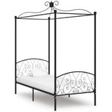 Maison Chic Posteljni okvir - Enojna postelja - Postelja za odrasle z ogrodjem za baldahin črn kovinski 100x200 cm, (21696690) | Shoptok.si