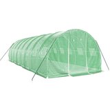 vidaXL Rastlinjak z jeklenim ogrodjem zelen 24 m² 8x3x2 m | Shoptok.si