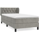 Maison Chic Box spring postelja - Vzmetna postelja z vzmetnico svetlo siva 80x200 cm žamet SL20541, (21893321) Cene