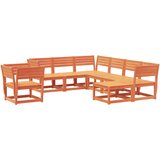  The Living Store Vrtna sedežna garnitura 8-delna voščeno rjava trdna borovina - Vrtna Sedežna Garnitura, (21460151) | Shoptok.si