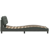 vidaXL Posteljni okvir z vzglavjem temno siv 100x200 cm blago | Shoptok.si