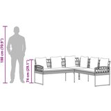  Set vrtnog kauča s jastukom 2 pcs Crna Poli Rattan i čelik - Crna | shoptok.hr