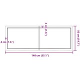  Zidna polica tamnosmeđa 140x50x(2-6) cm od obrađene hrastovine | shoptok.hr