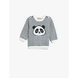 Koton Applique Detailed Cotton Sweatshirt Crew Neck.
