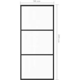 vidaXL Drsna vrata ESG steklo in aluminij 90x205 cm črna | Shoptok.si