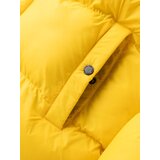 Ombre Men's puffer jacket with check lining - yellow | Shoptok.si