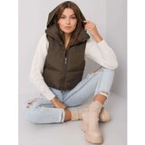 Fashion Hunters Khaki vest with a hood Cene