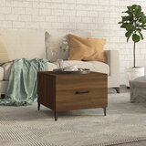 Stolić za kavu s metalnim nogama smeđa boja hrasta 50x50x40 cm | shoptok.hr