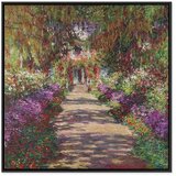  Slika - Claude Monet – A Pathway in Monet\'s Garden 40x40 U crnom drvenom okviru | shoptok.hr