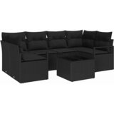  Set sofe 7 kom. 6-Broj sjedala Crna poliratan | Shoptok.si
