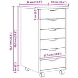  Gugalna omarica s predali MOSS Jasen lak 34 x 39 x 65,5 cm, (5000162744) | Shoptok.si