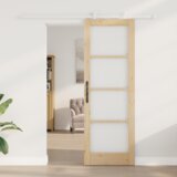 vidaXL drsna vrata z kompletnim setom 'ORKDAL'iz trdega lesa in stekla | Shoptok.si