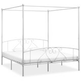 vidaXL Okvir za krevet s nadstrešnicom bijeli metalni 180 x 200 cm Cijene