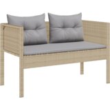 vidaXL Zunanja sedežna garnitura Bež in svetlo siva Ratan, Tkanina | Shoptok.si