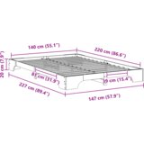  Krevet s daskama s pohranom Smeđa 140 x 220 cm Masivna borovina | shoptok.hr