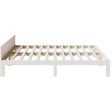  Posteljni okvir brez vzmetnice bel 160x200 cm trdna borovina | Shoptok.si