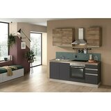Marinelli Cucine Montažna kuhinja Ametista (Širina: 195 cm, Antracit/orah, S električnim uređajima, Sudoper na desnoj strani) | shoptok.hr