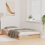  Krevetna konstrukcija Smeđa 75 x 190 cm Čvrsto borovo drvo Bež | Shoptok.si