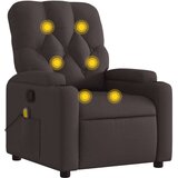 vidaXL Masažni naslanjač temno rjavo blago | Shoptok.si